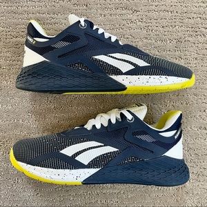 Reebok Nano X, Men’s 8, Navy/White/Chartreuse